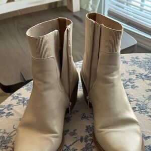 Dolce Vita Cream Ankle Booties